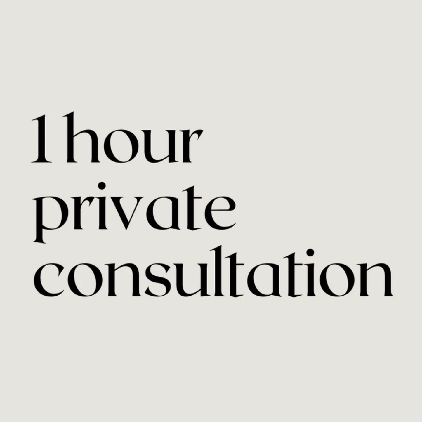 Private: In-person Consultation